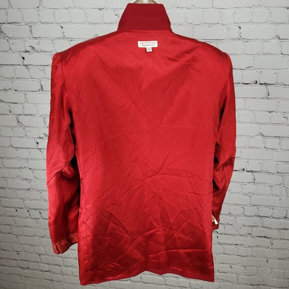 VTG Talbots Red 100% Worsted Wool Gold Button Blazer Jacket USA Made Size 16 - Picture 8 of 15